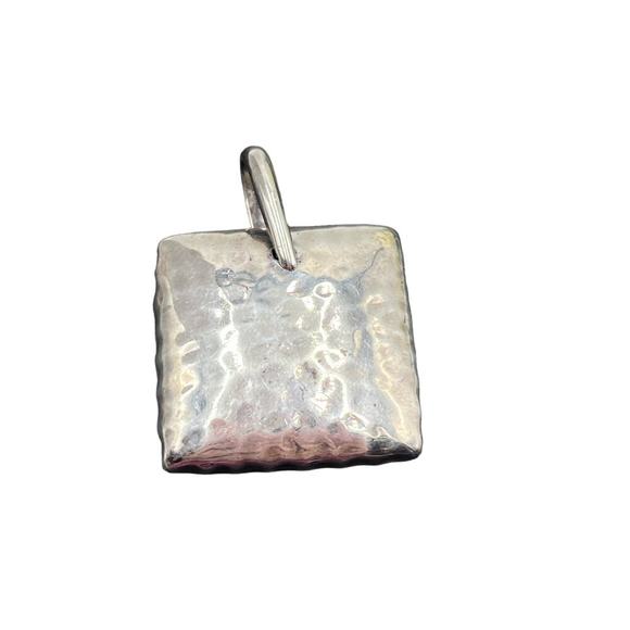 Silpada 2008 Hammered Sterling Silver Pillow Square Puff Pendant S1118 - Picture 5 of 9